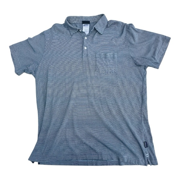 Patagonia Polo Shirt Organic Cotton Navy White Stripes Size: L - Picture 1 of 5